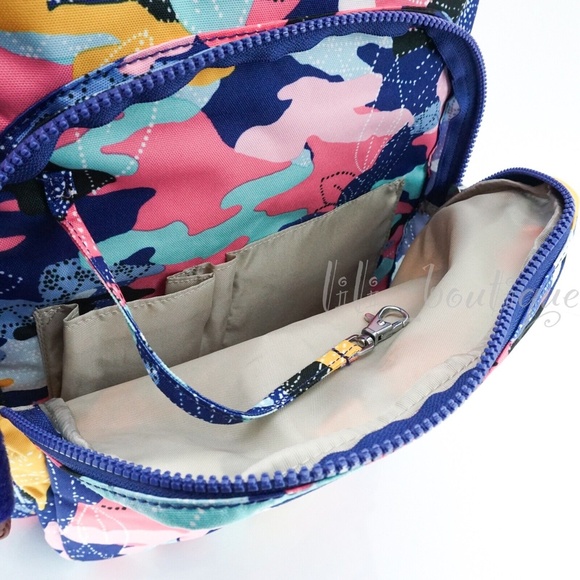 NWT Kipling BP4361 Seoul Go Backpack Laptop Travel Bag Nylon Dazzling Lily Multi - Picture 7 of 12